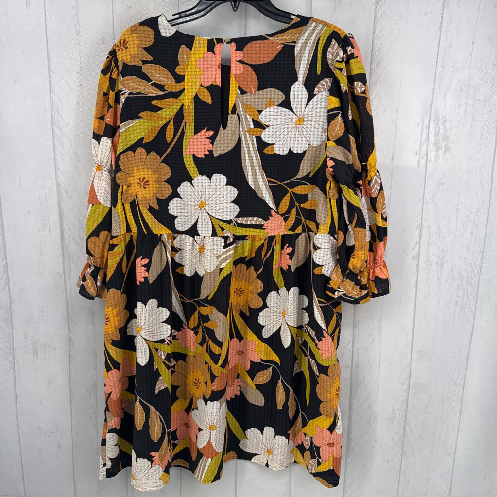 L flo print 3/4 slv dress