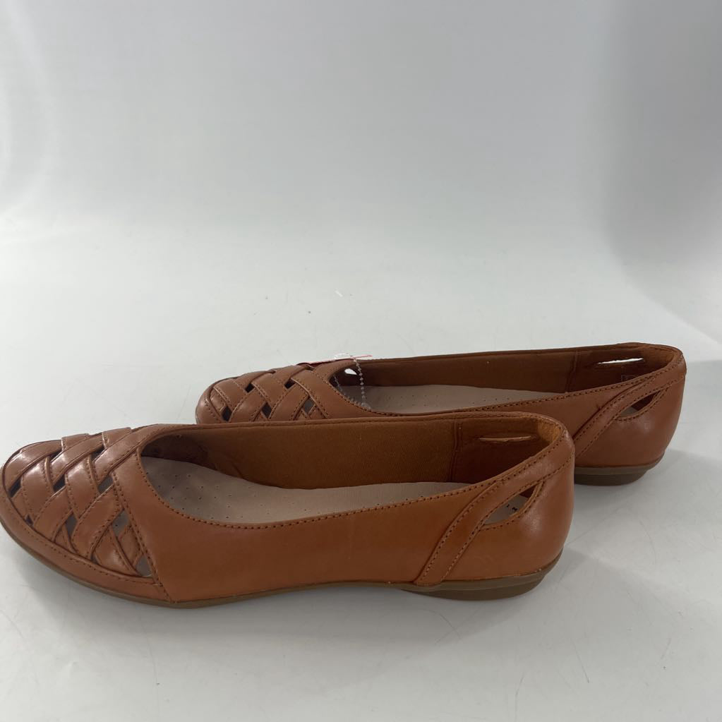 7.5 leather woven slip-on flats