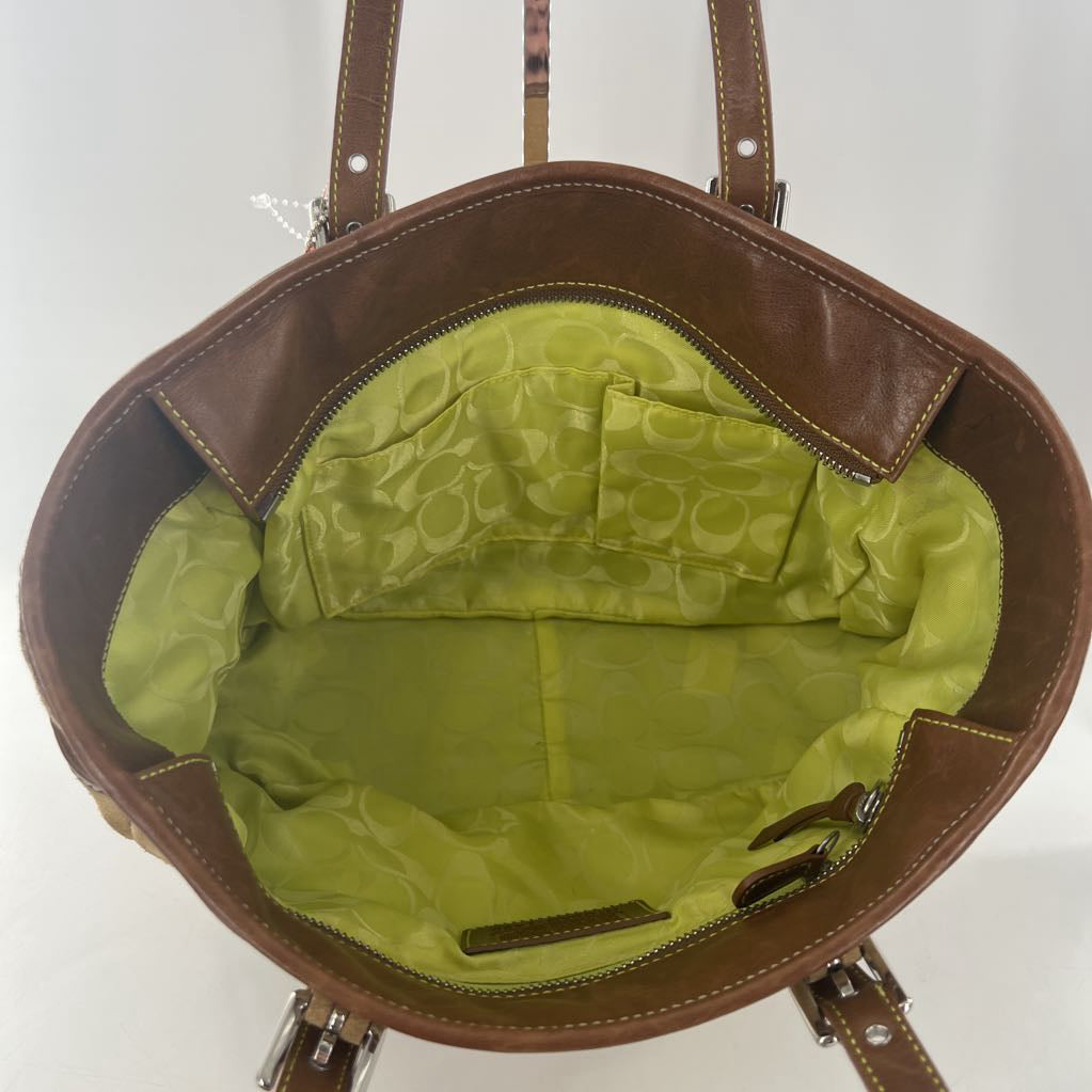 vintage suede tote bag w/ matching wristlet & cleaning kit