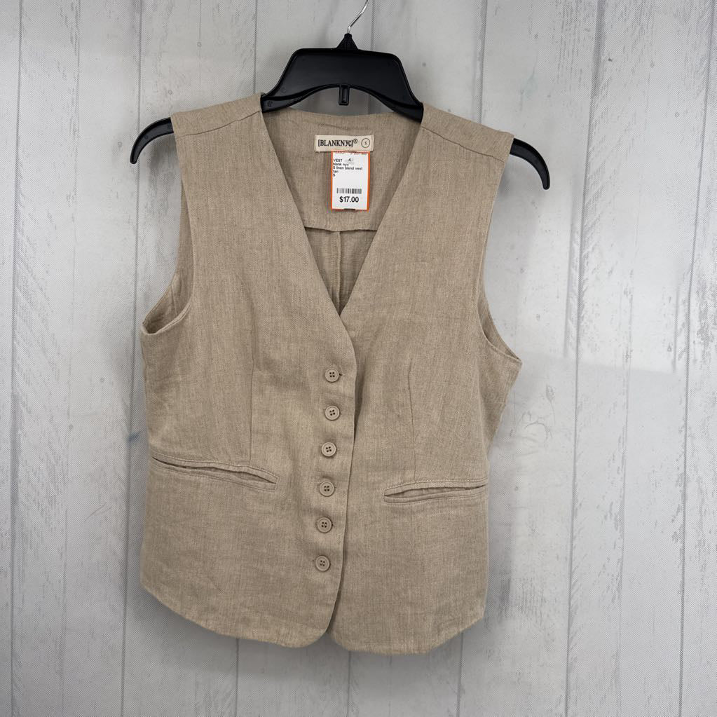 S linen blend vest