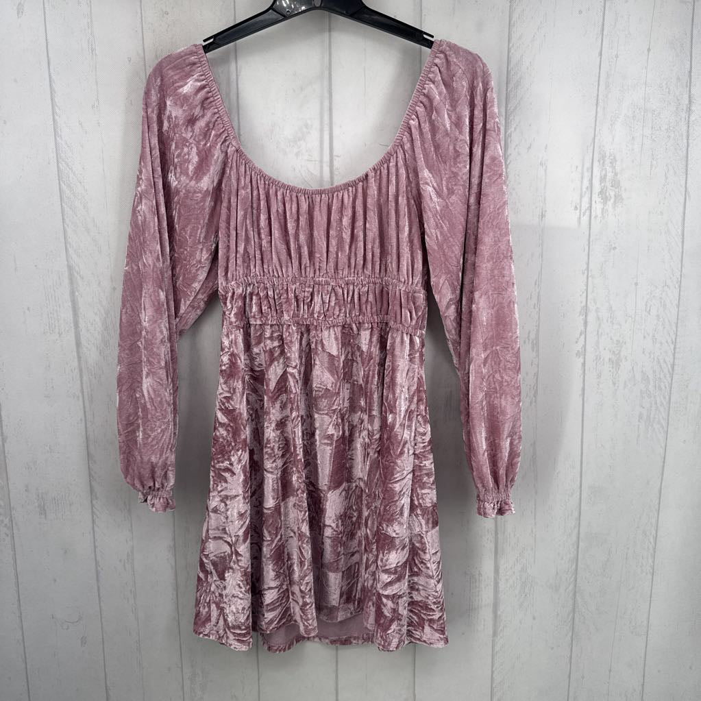 M crushed velvet l/s dress