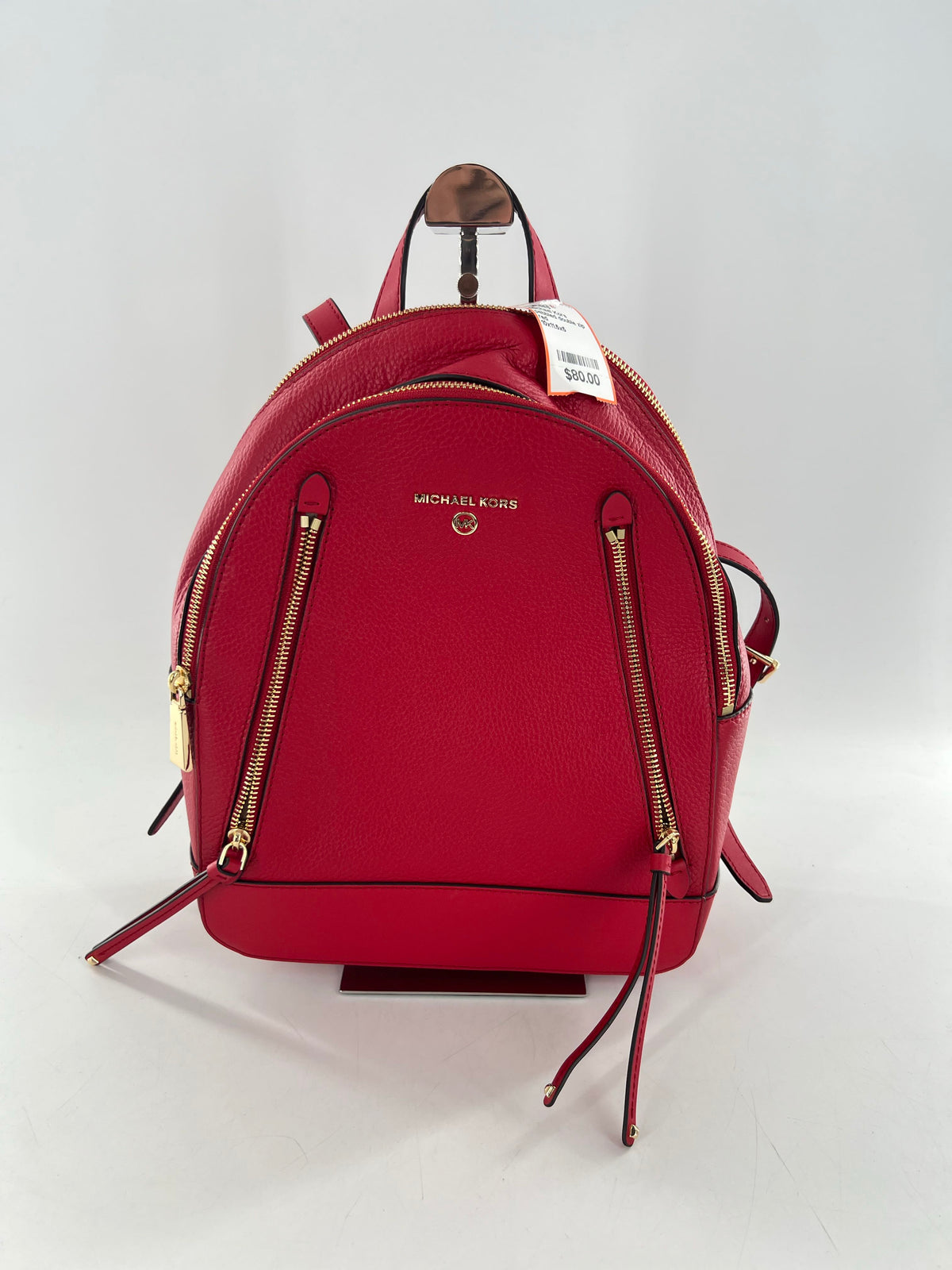 pebbled double zip backpack w/ front zip pockets