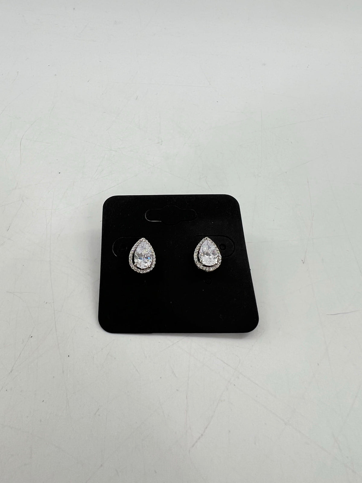 .925 silver teardrop stone earrings