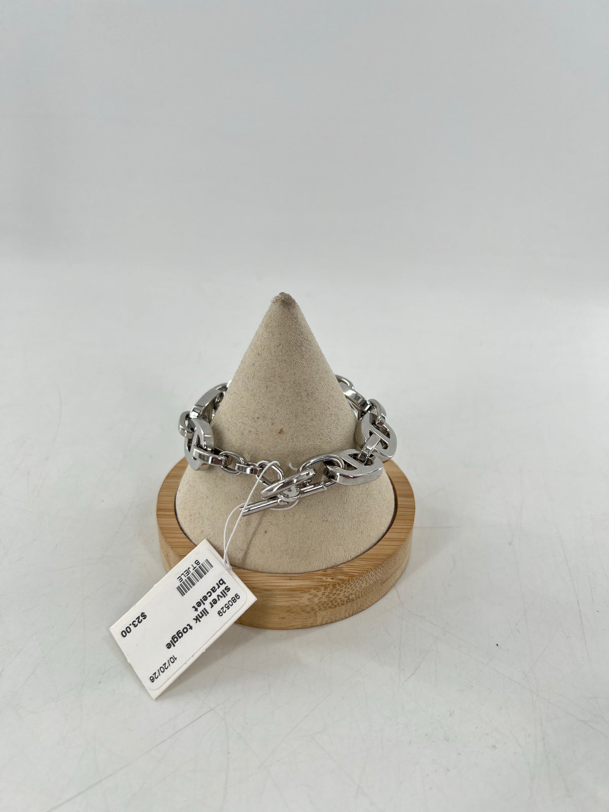 silver link toggle bracelet