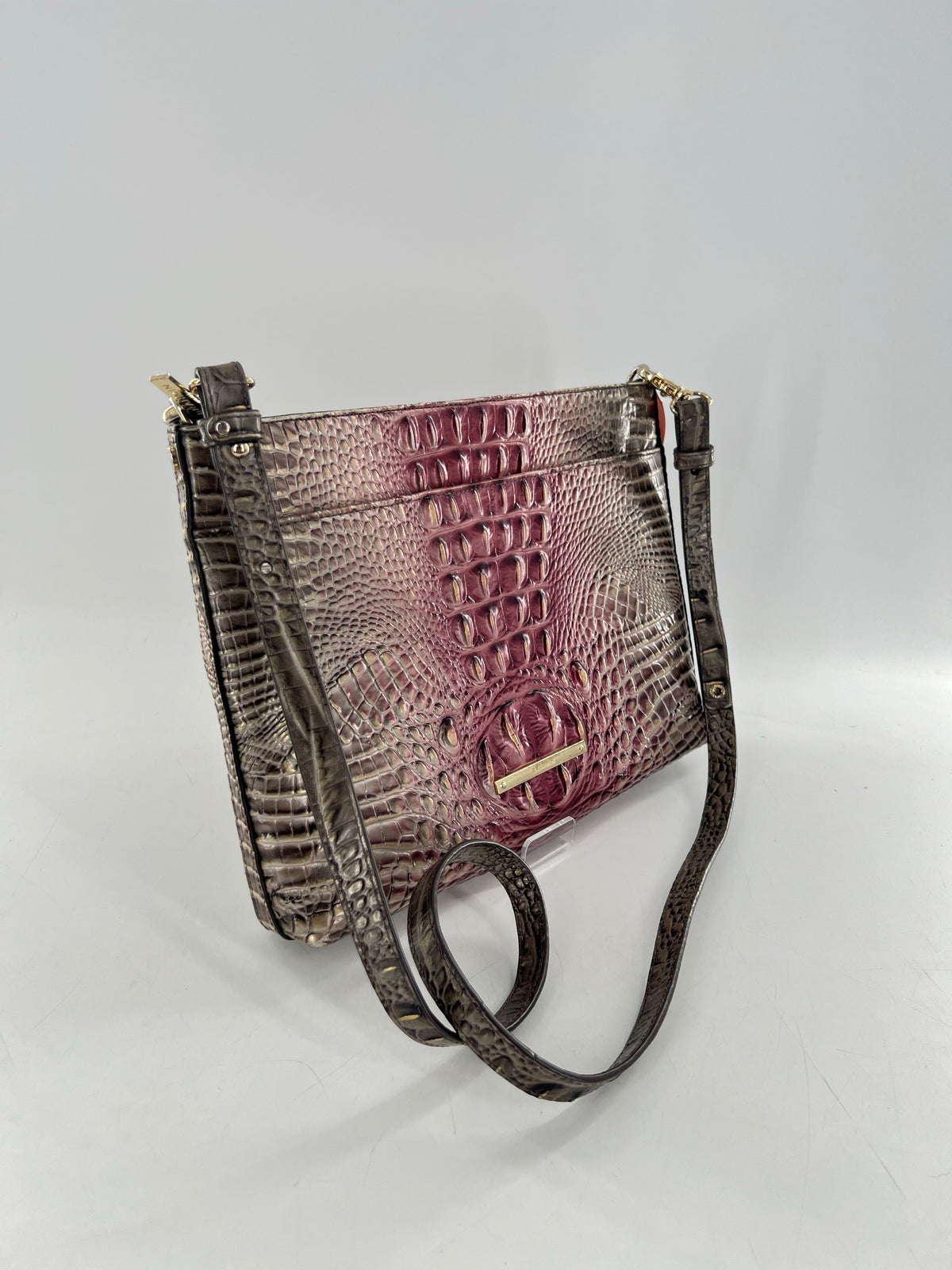 croc embossed ombre crossbody