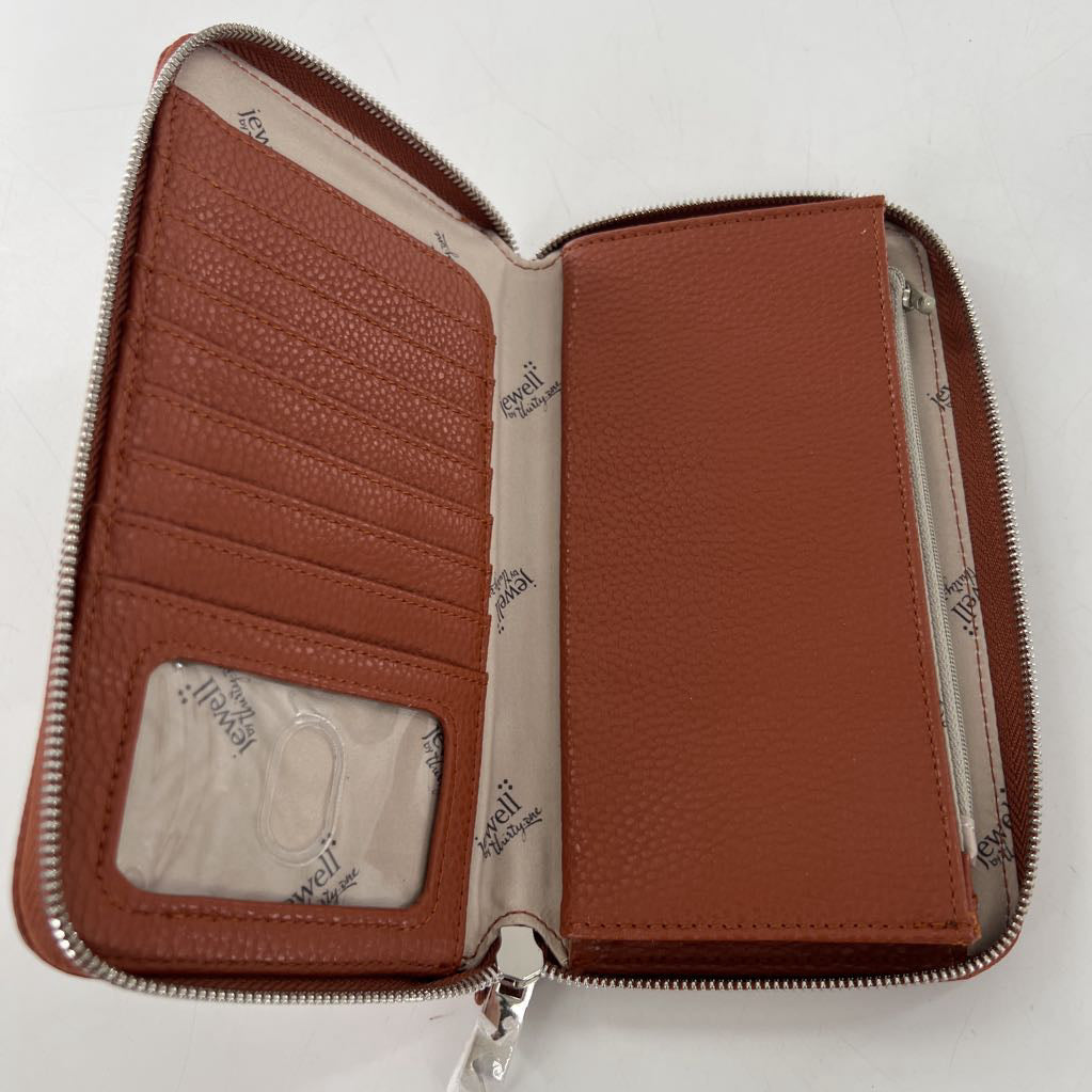 vegan leather zip-around wallet