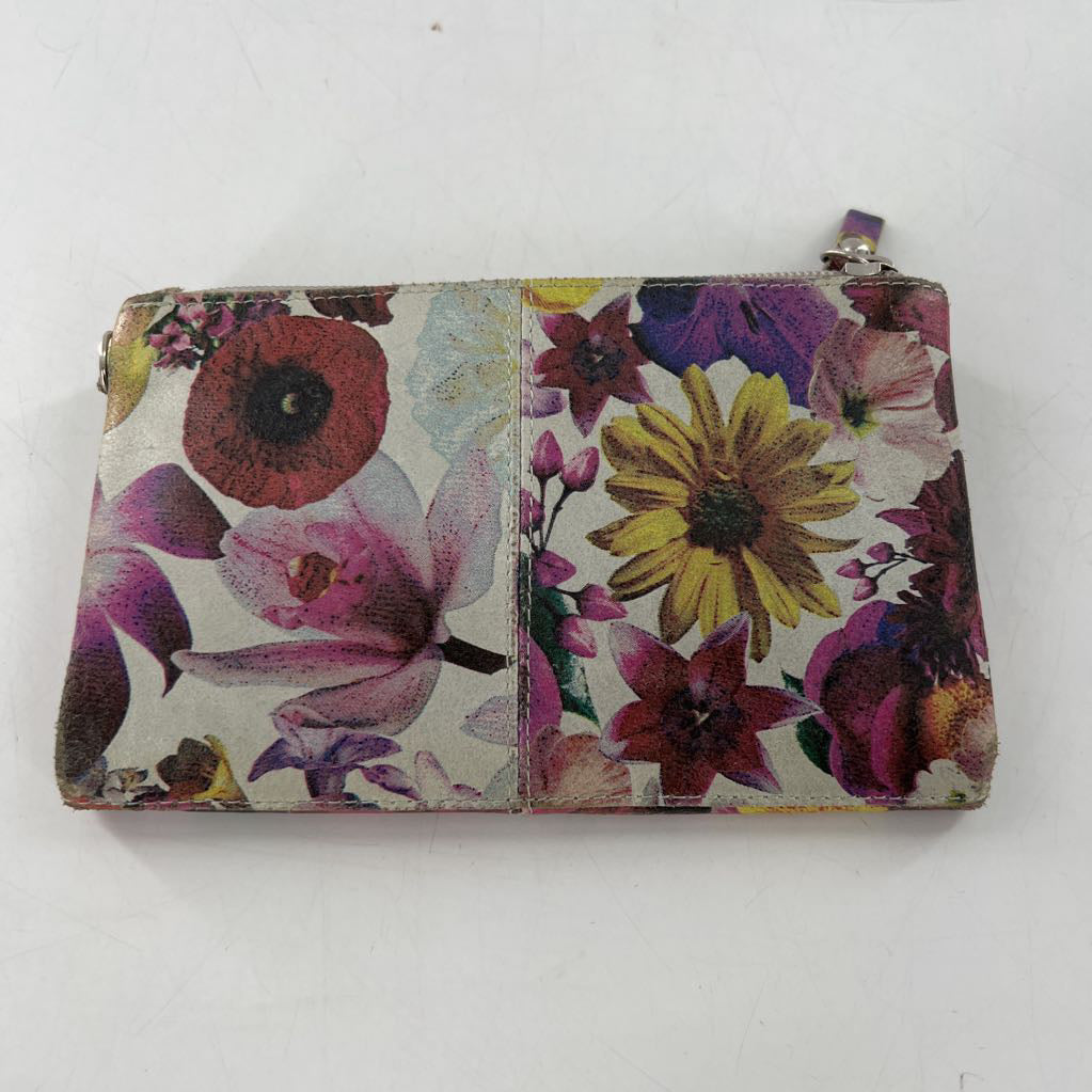floral print double zip bi-fold wallet/crossbody