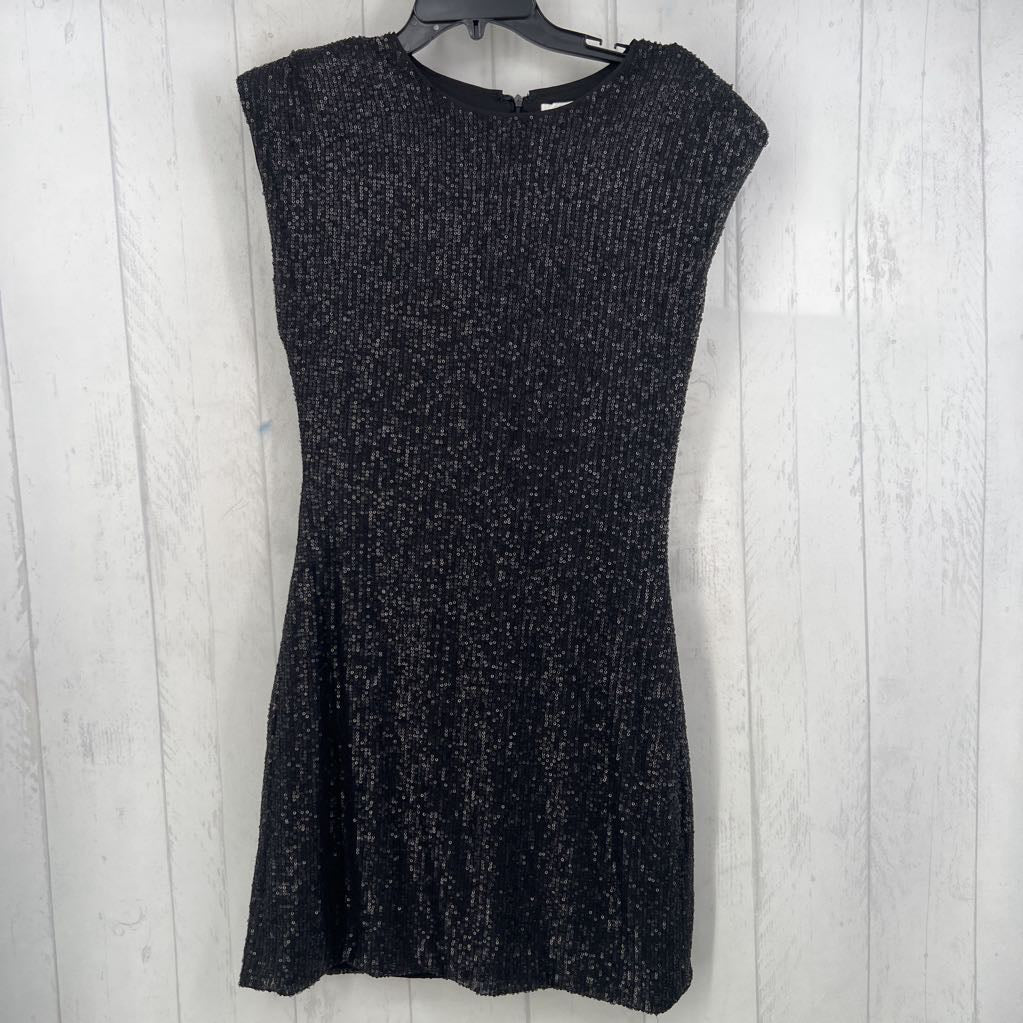 M sequin cap slv dress