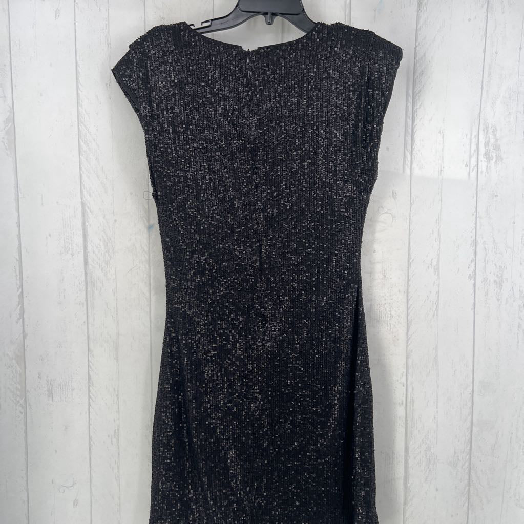 M sequin cap slv dress