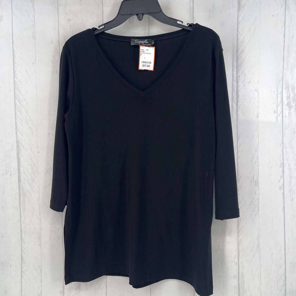 8 v-neck 3/4 slv top