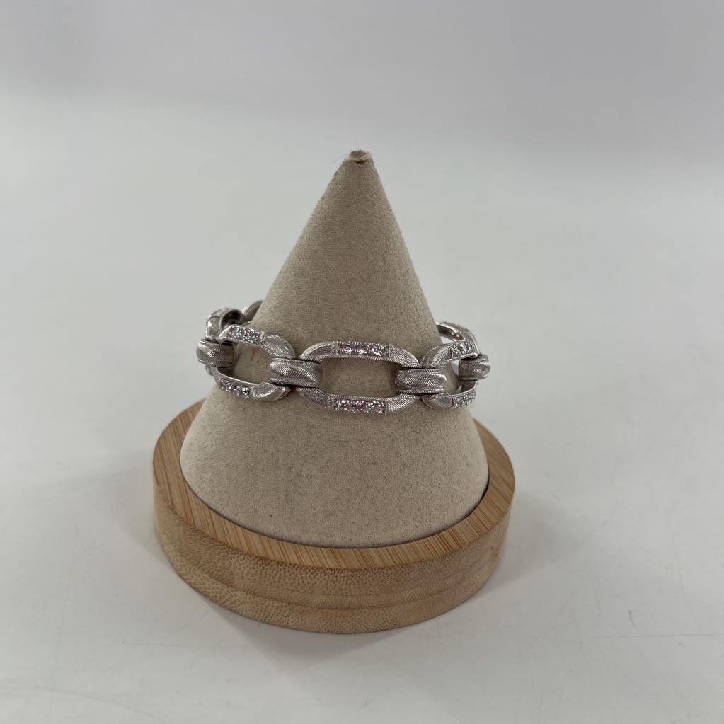 silver rhinestone link bracelet