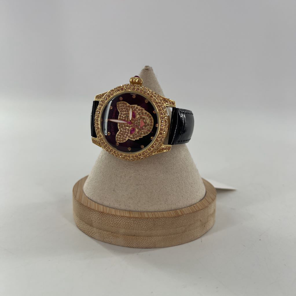 cheetah bling leather band watch