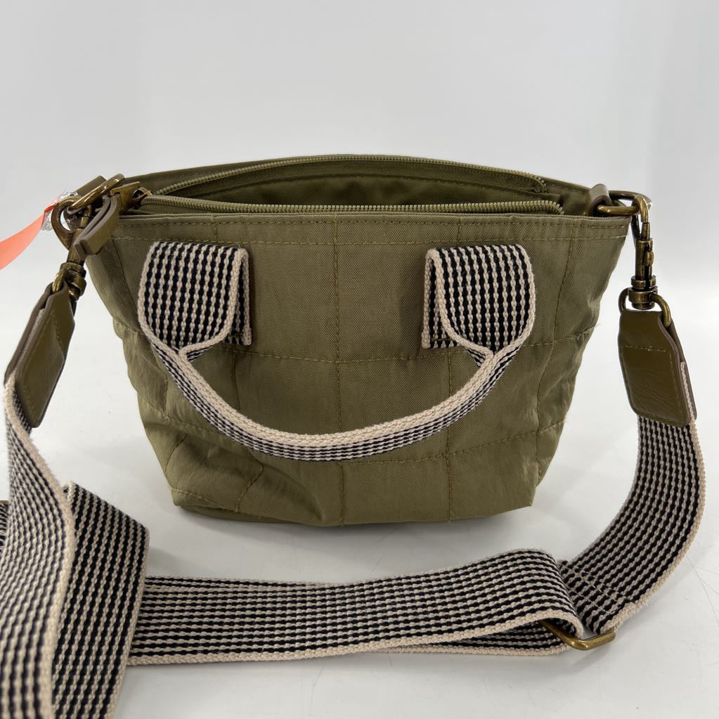 nylon quilted mini crossbody w/ woven strap