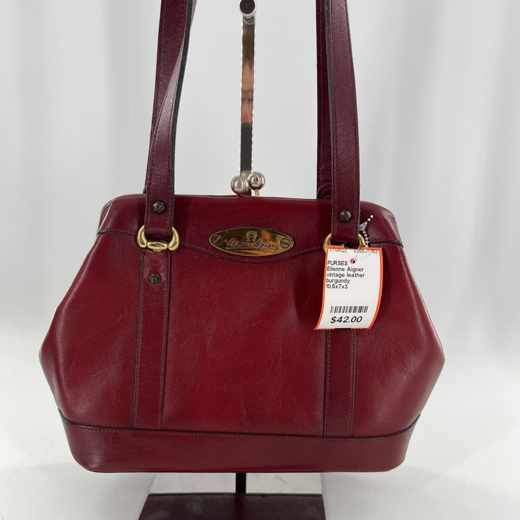 vintage leather kisslock purse