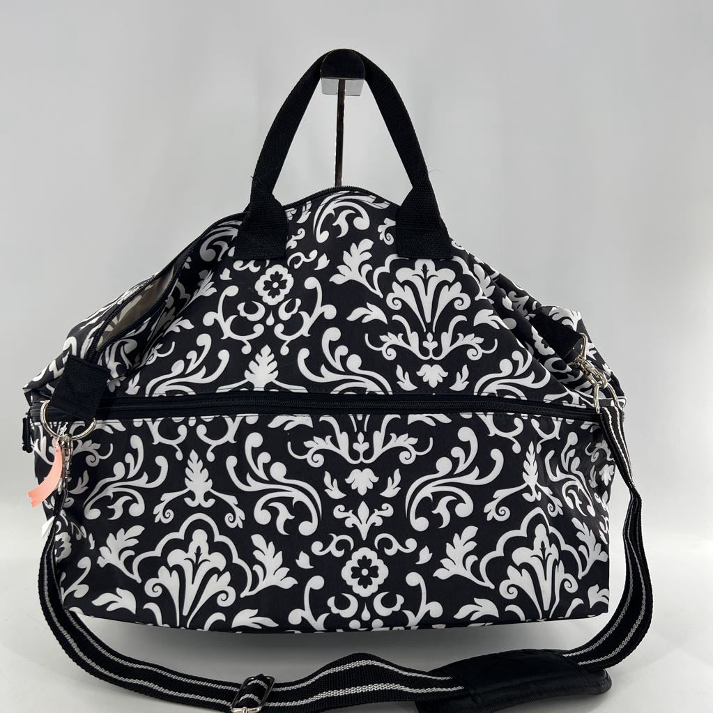 damask print overnight bag