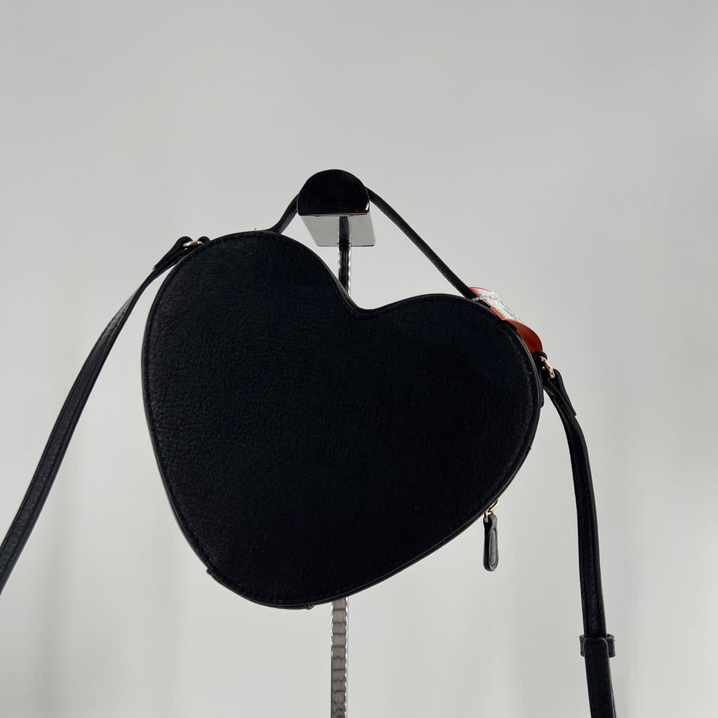 vegan leather heart shape crossbody