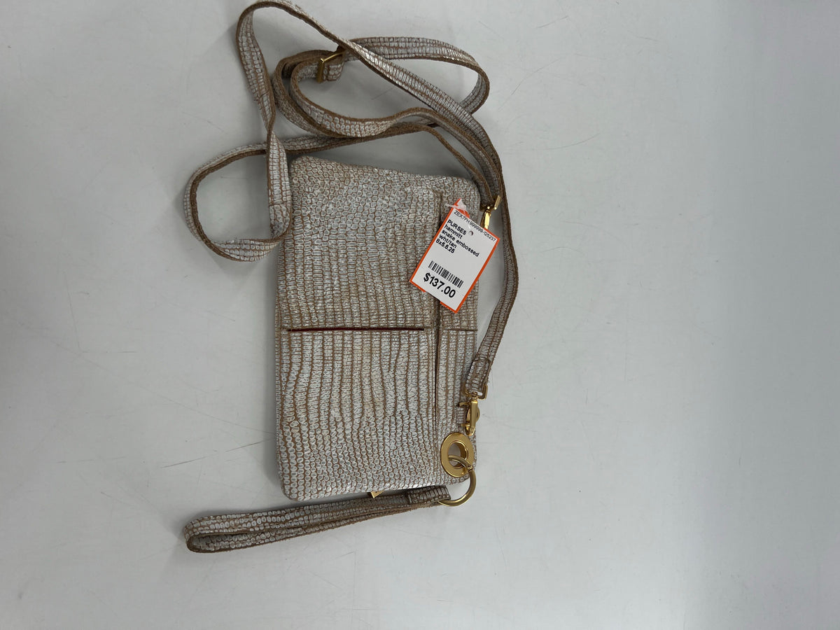 snake embossed studded crossbody/wristlet/clutch