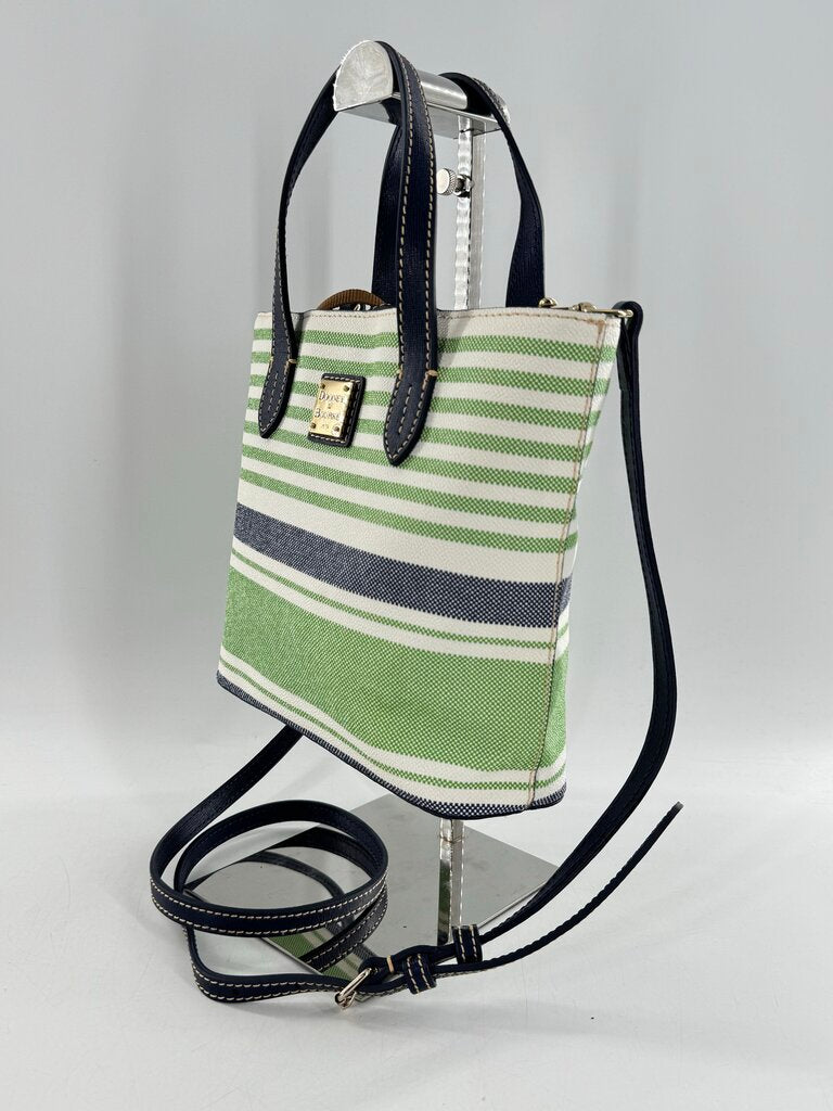 stripe small dual handle satchel/crossbody