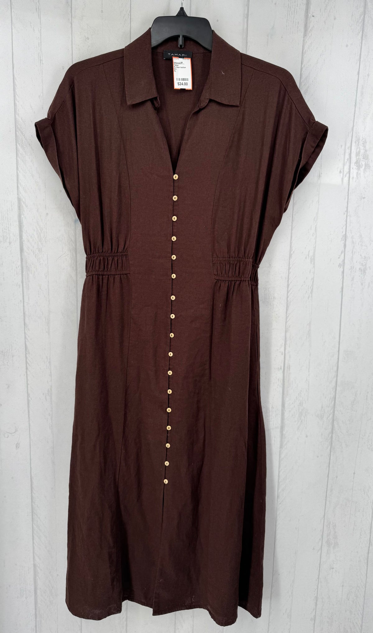 XL linen button down s/s dress