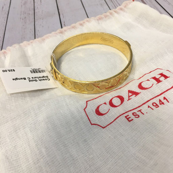 Coach Gold Signature C Bangle