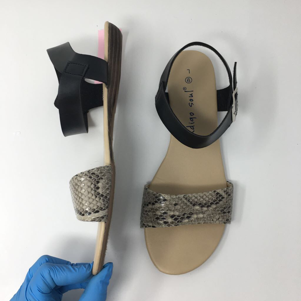 9 snake print sandal