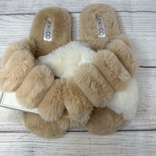 S Jen & Co. furry slippers