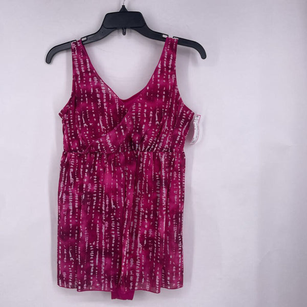 8 1pc pink shibori swim dress