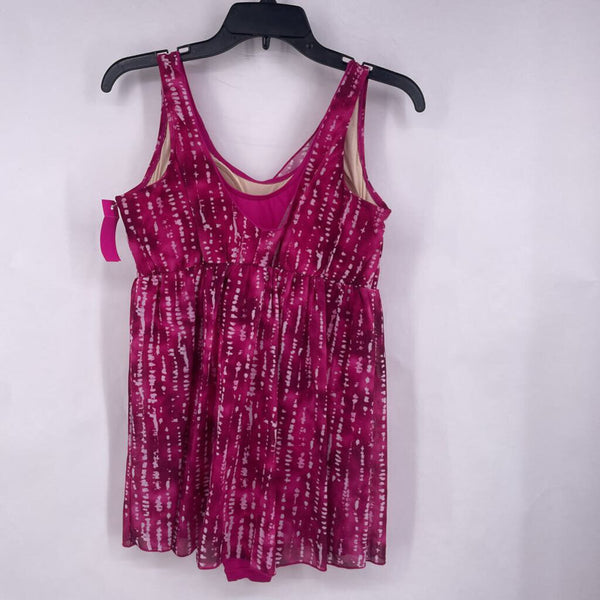 8 1pc pink shibori swim dress