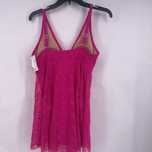 10 pink swimdress w crochet