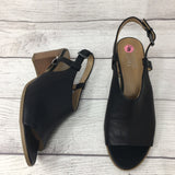 9M leather ankle strap chunky heel