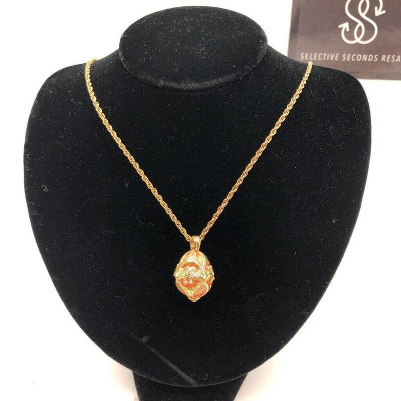 Joan Rivers Yellow & Orange Enamel Faberge' Egg