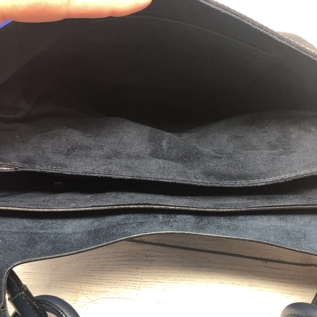 Leather flap front knotted strap