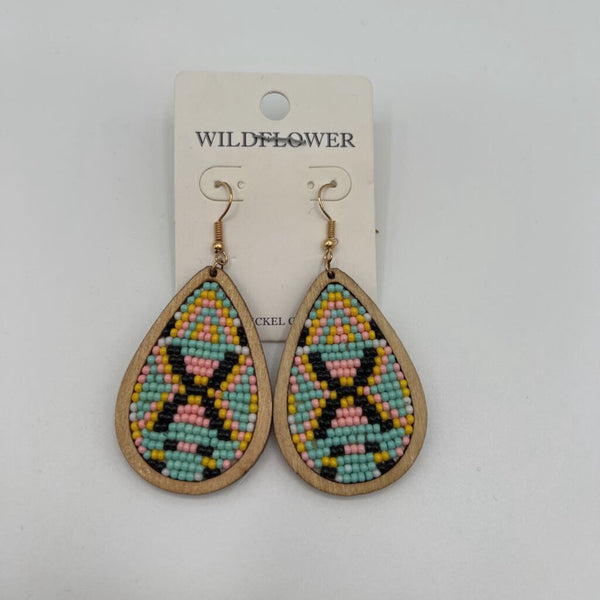 western beaded drop earring