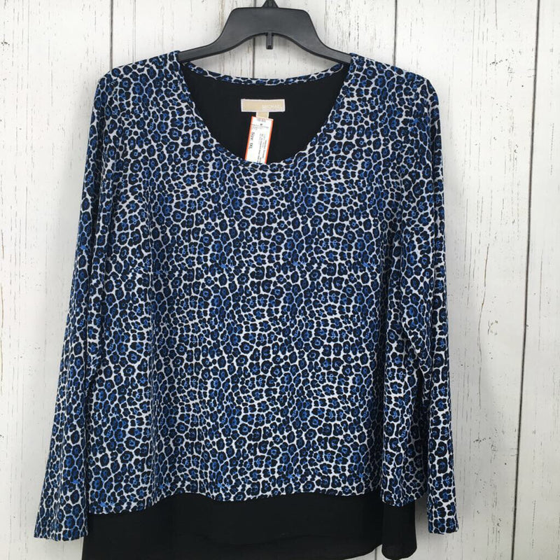 1XL l/s leopard sheer hem