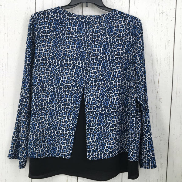 1XL l/s leopard sheer hem