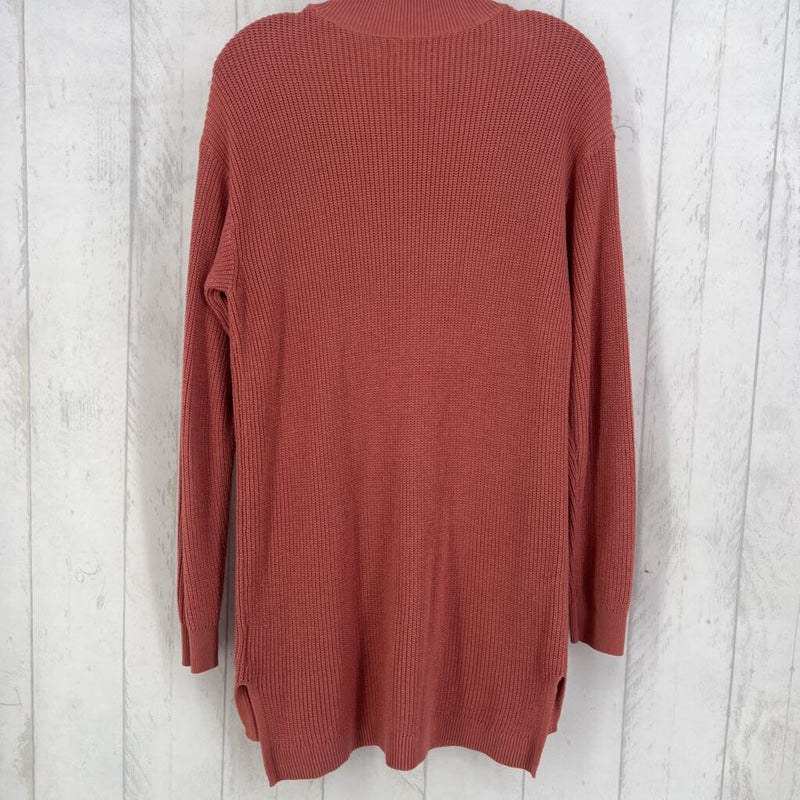 M l/s waffle mock sweater