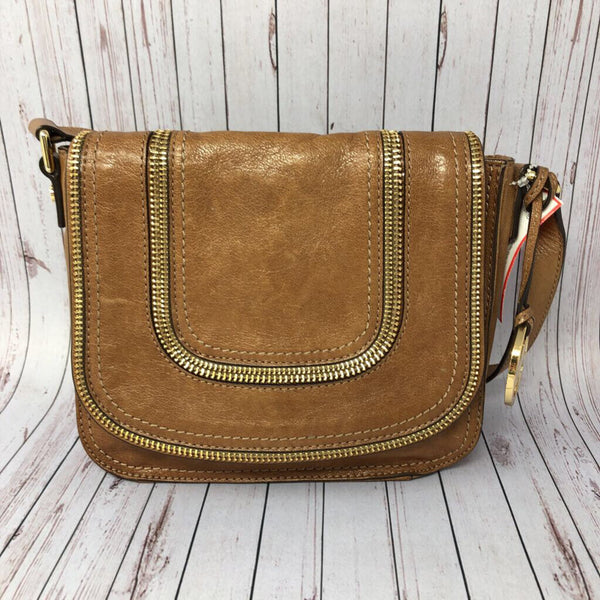 Leather Double zip flap crossbody