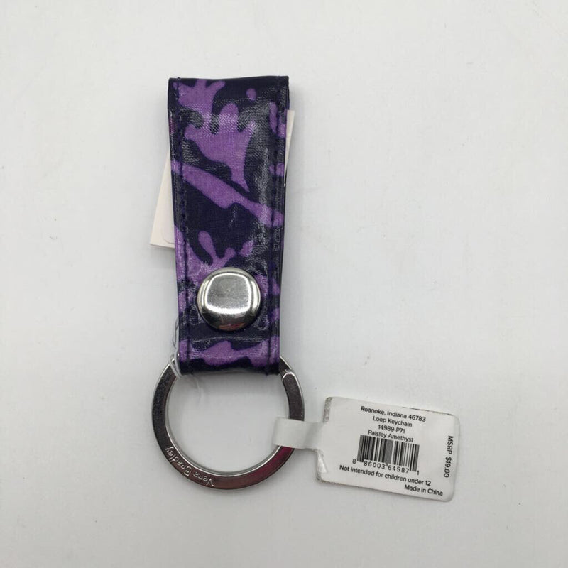 Vera Bradley Paisley Amethyst Keyring