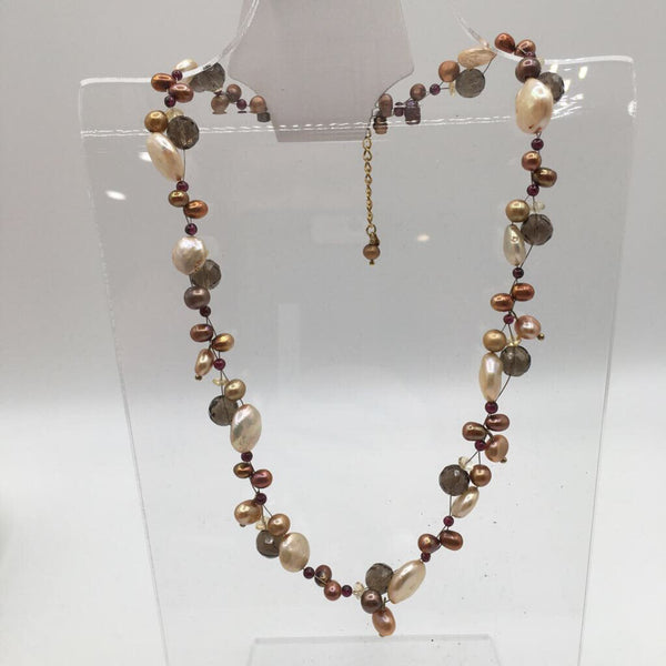 .925 brown, cream pearl necklace