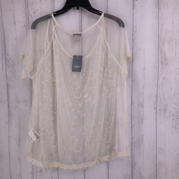 R30 XL Sheer embroidered pull over