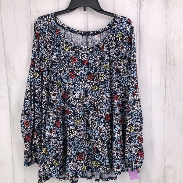 14/16 l/s floral ruffle