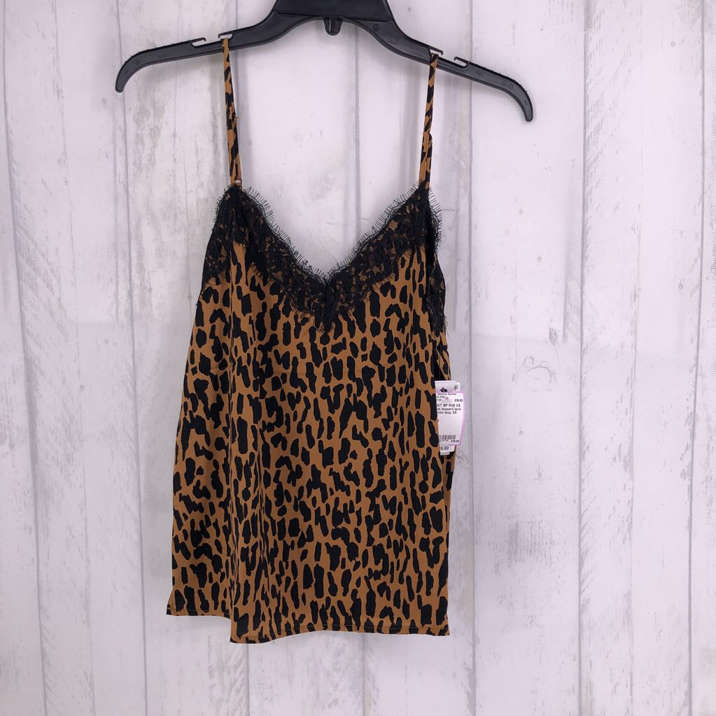 R39 XS slvls leopard lace trim