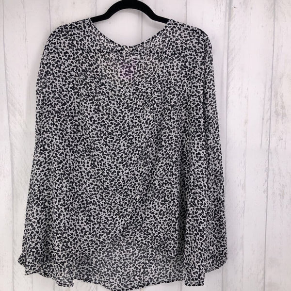 2X sheer l/s animal 1/2 button