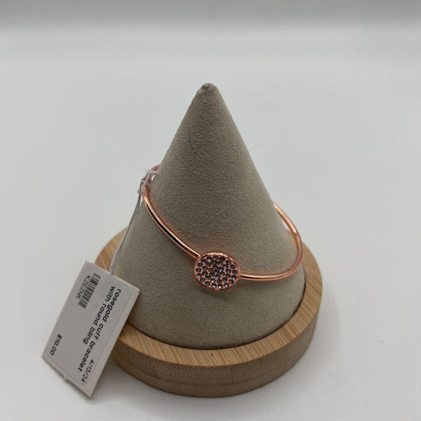 rosegold cuff bracelet with round bling