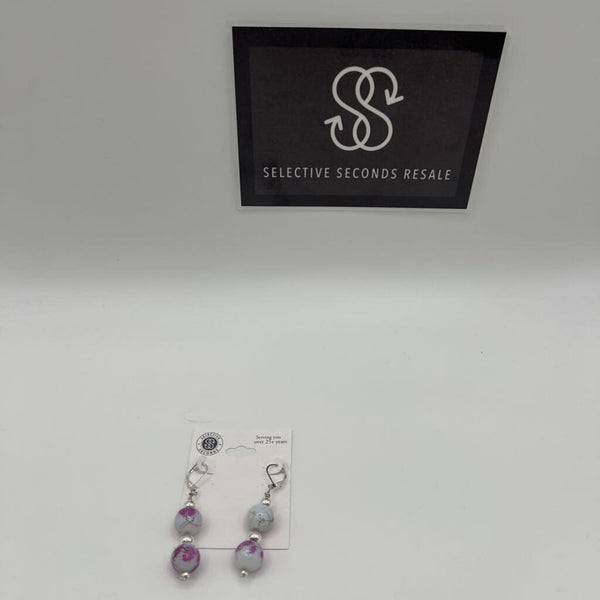Purple Glass Bead Earrings