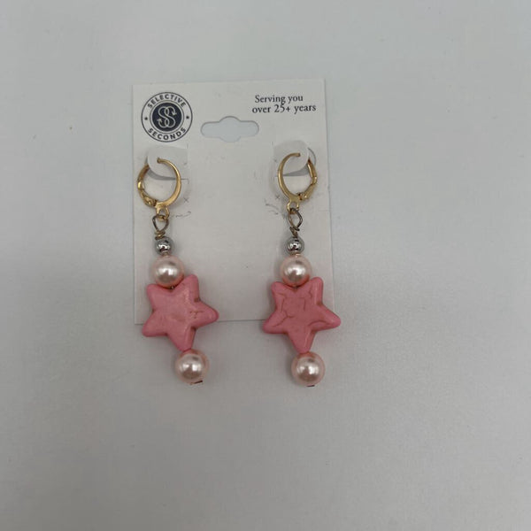 Pearl & Star Earrings - Pink