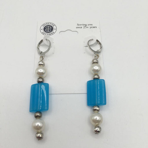 Cornflower Blue Beaded Earrings