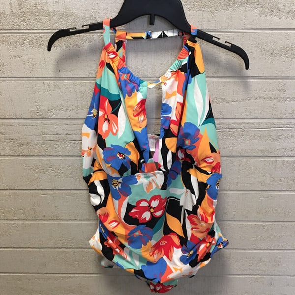 18W 1 pc. floral swim suit