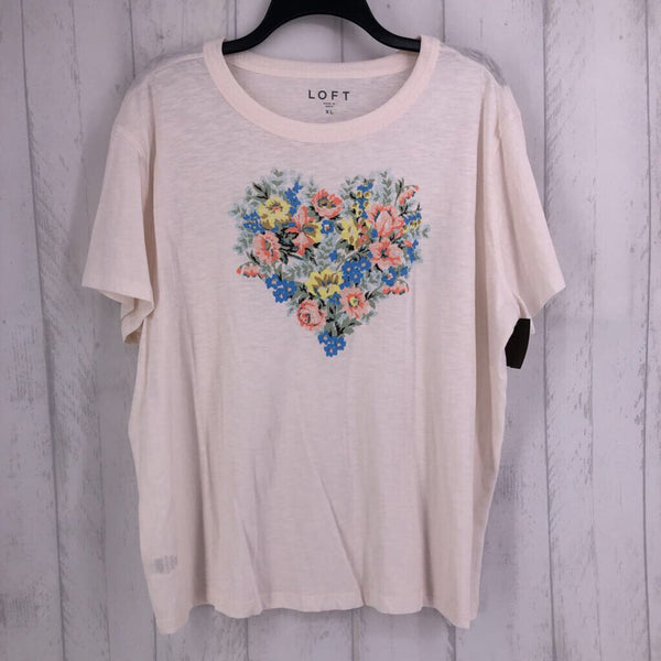 XL s/s FLoral heart tee