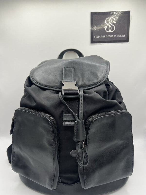 nylon/leather backpack